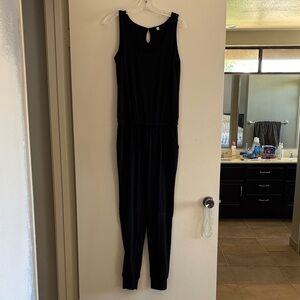 Sleeveless Black Knit Jumpsuit
